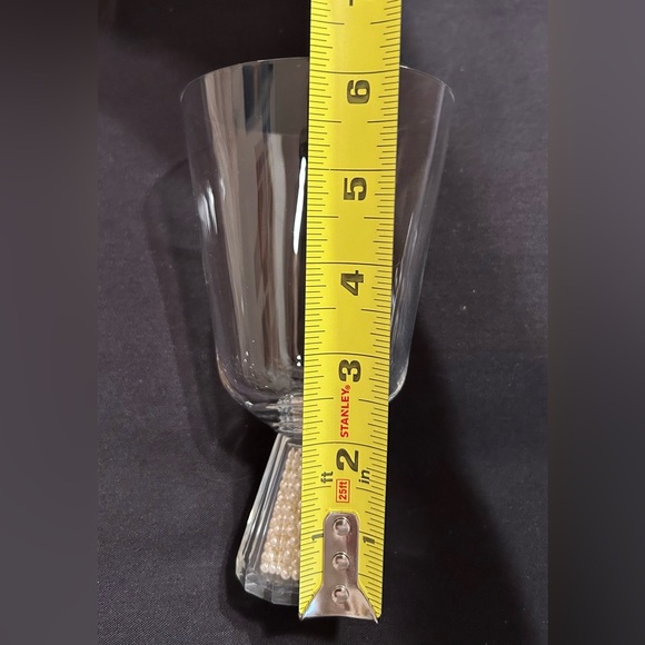 2 Oleg Cassini Glasses, clear glass with pearls. 12oz - Picture 11 of 11